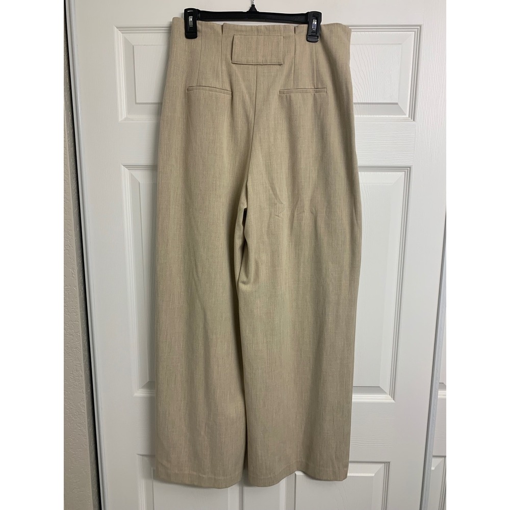 Nine West Beige High Waisted Wide Leg Pleated Dress Pants Size M - Picture 3 of 7